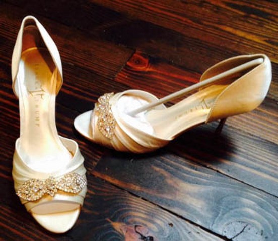 bride shoes on wood floor ceremony wedding sheboygan wisconsin
